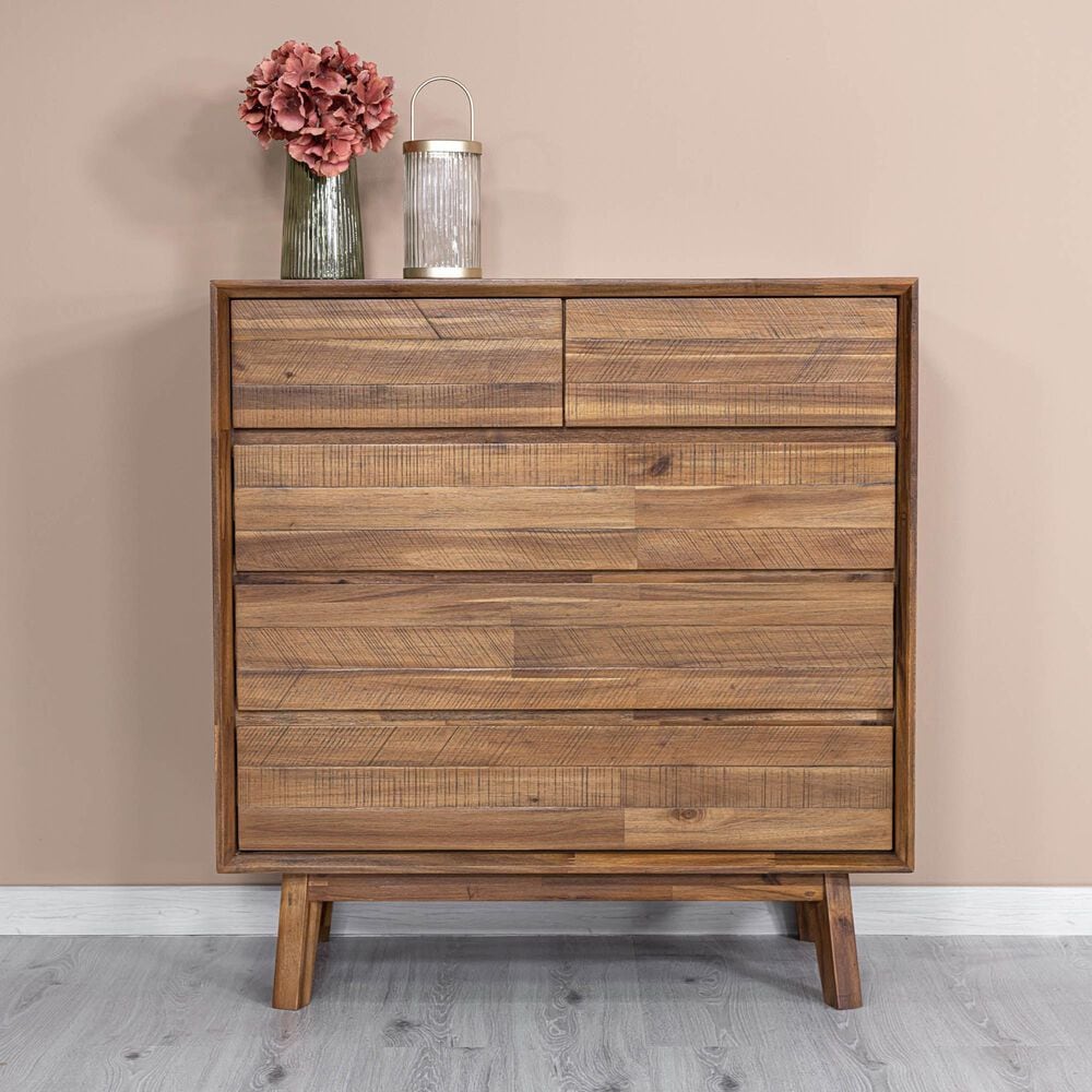 LH Imports Gia 5-Drawer Chest in Warm Pecan, , large