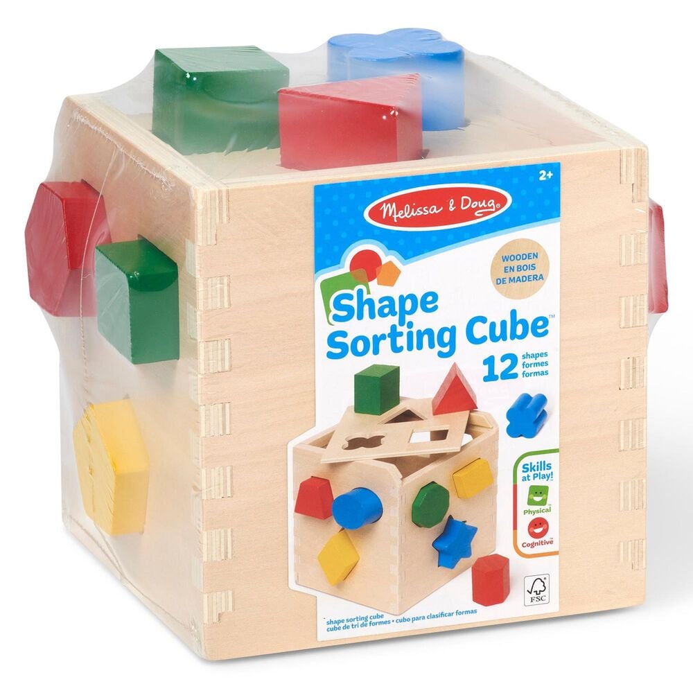 Melissa &amp; Doug Shape Sorting Cube Wooden Toy, , large