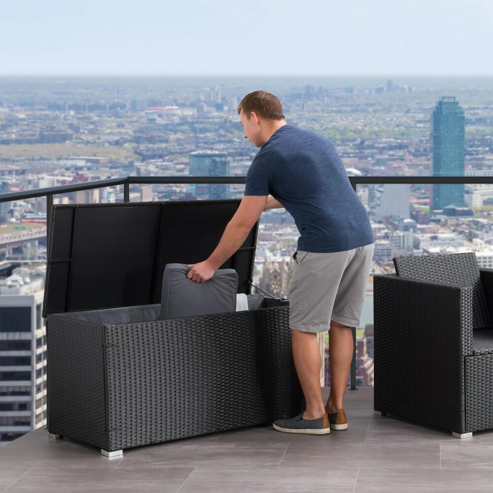CorLiving Parksville Patio Cushion Box in Black, , large