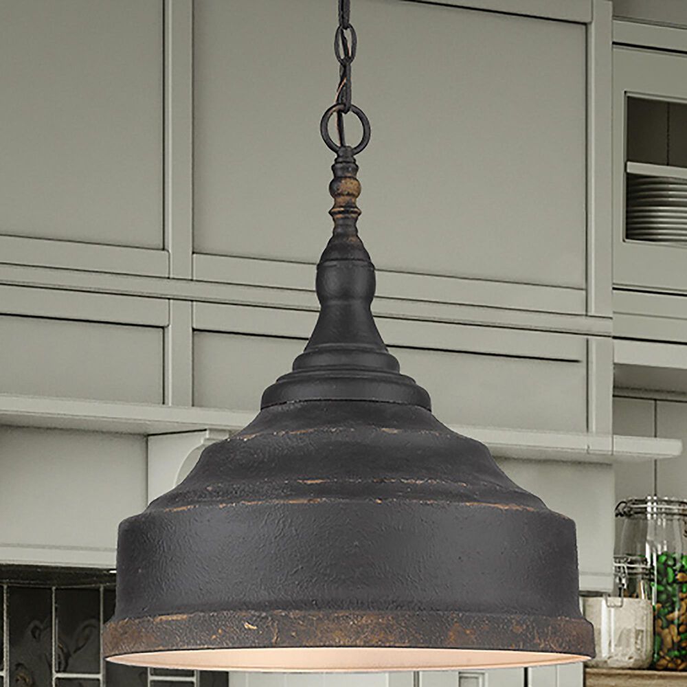 Golden Lighting Keating 3-Light Pendant in Antique Black Iron, , large