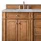 James Martin Vanities Bristol 72" Double Bathroom Vanity in Saddle Brown with 3 cm Victorian Silver Quartz Top and Rectangular Sinks, , large