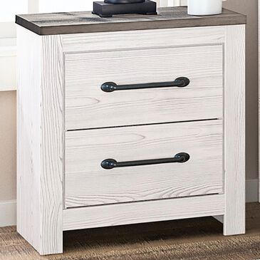 Signature Design by Ashley Gerridan 2 Drawers Nightstand in White and Gray, , large