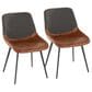 Lumisource Outlaw Side Chair with Brown and Grey Cushion in Black (Set of 2), , large