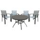 Hearth and Haven 5-Pieces Outdoor Dining Set with Stackable Chairs and Round Table in Black, , large