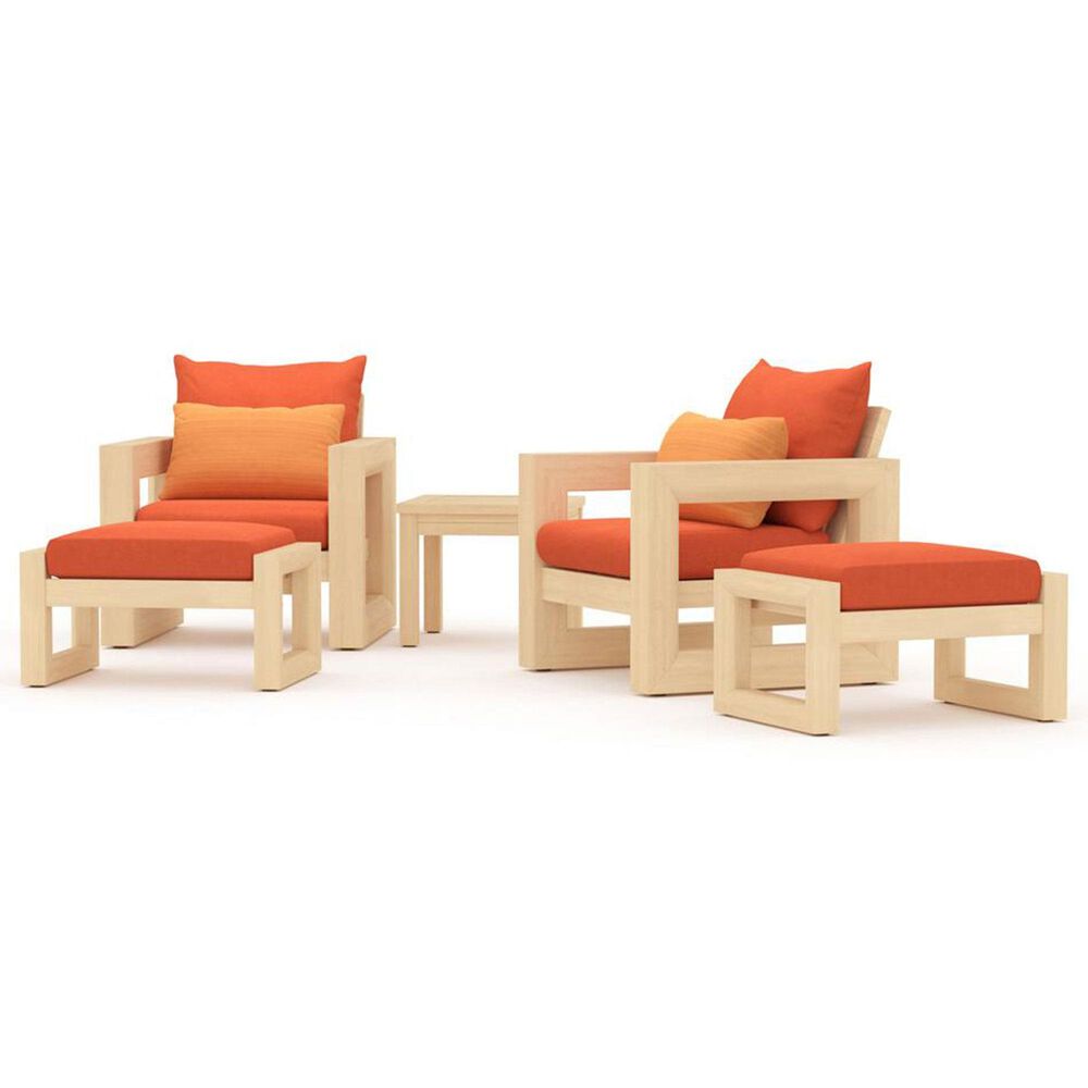 RST Brands Benson 5-Piece Sunbrella Patio Club Chair Set in Tikka Orange, , large