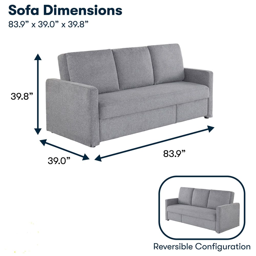 Lifestyle Solutions Mia Convertible Sofa in Light Gray, , large