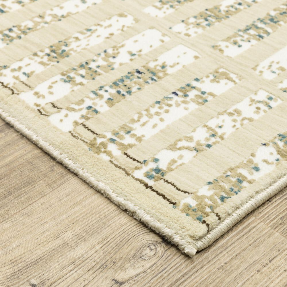 Oriental Weavers Reed RE12W 9&#39;10&quot; x 12&#39;10&quot; Ivory and Blue Area Rug, , large