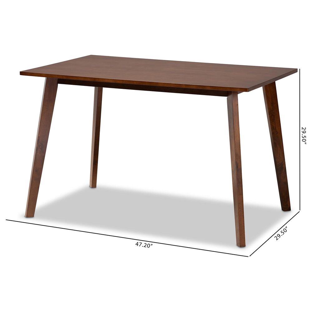 Baxton Studio Britte Dining Table in Walnut Brown - Table Only, , large