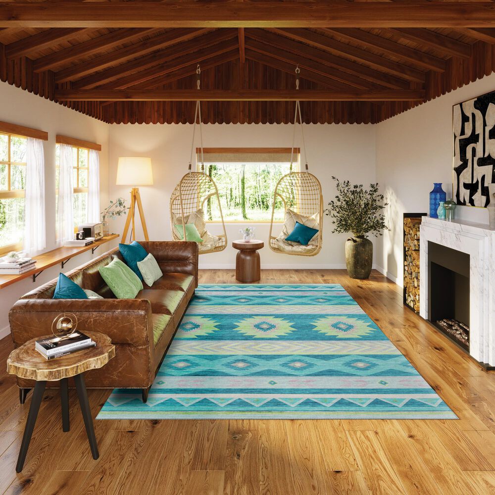 Dalyn Rug Company Phoenix 9&#39; x 12&#39; Teal Indoor/Outdoor Area Rug, , large