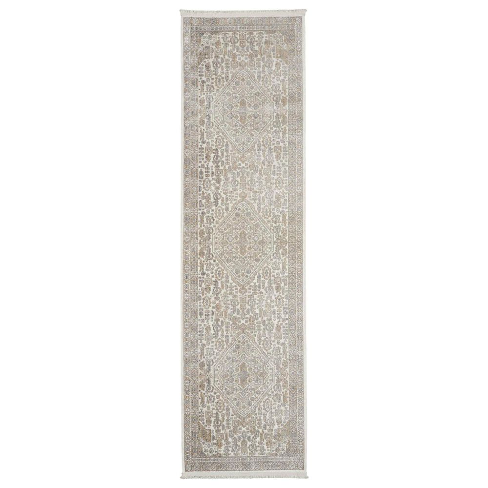 Nourison Lustrous Weave LUW02 2"2" x 7"6" Ivory and Beige Runner, , large