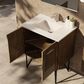 Lexora Home Lancy 30" Single Bathroom Vanity in Rustic Acacia with 2 cm White Cultured Marble Top and Rectangular Sink, , large