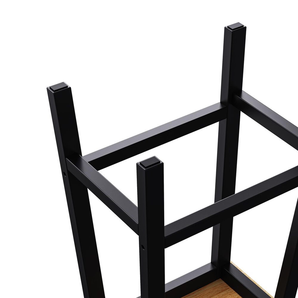 HOMLUX 25.6" Counter Stool in Light Brown and Black (Set of 2), , large