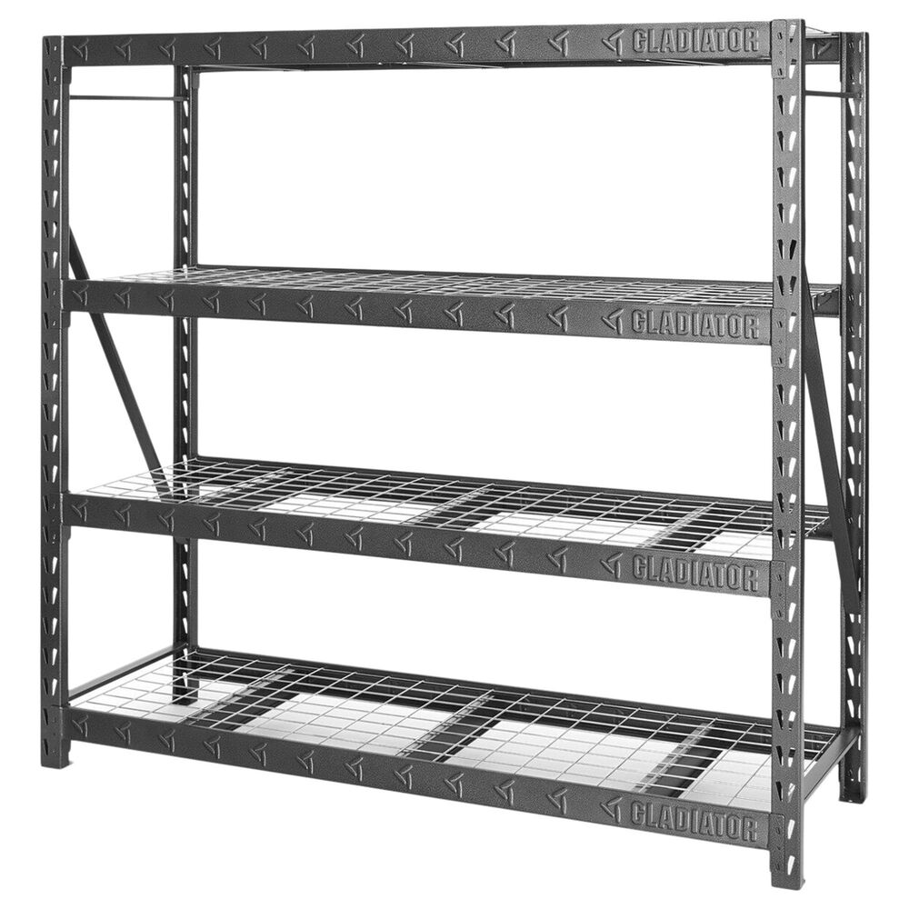 Gladiator 77" Wide Heavy Duty Rack with Four 24" Deep Shelves in