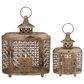 Maple and Jade Rustic Metal Lantern in Beige (Set of 2), , large