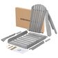 Hearth and Haven Outdoor Folding Adirondack Chair in Gray (Set of 2), , large
