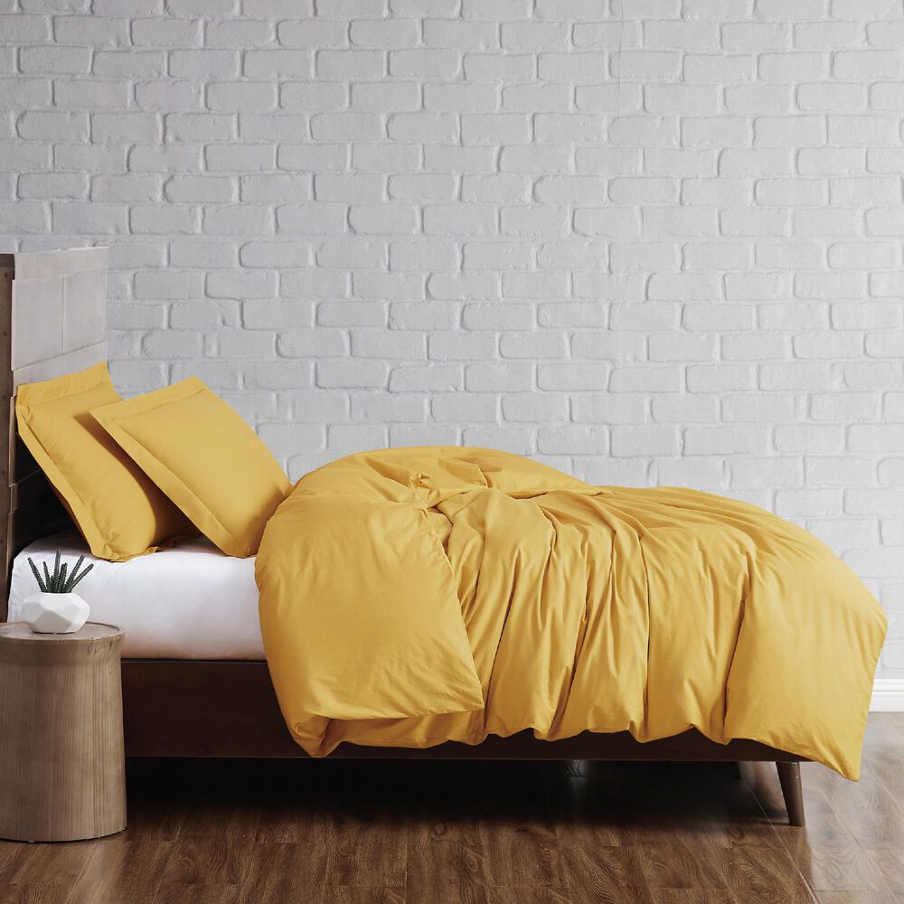 Pem America Classic Cotton 3-Piece Full/Queen Duvet Set in Mustard, , large