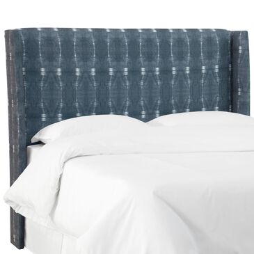 Skyline Furniture Cal King Wingback Headboard in Bali Indigo, , large
