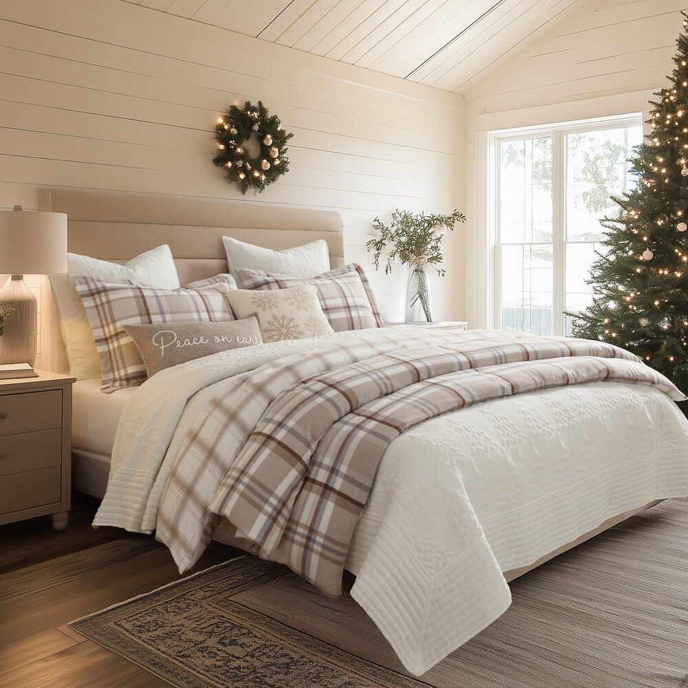 Levtex Spencer Plaid 3-Piece King/California King Comforter Set in Neutral, , large