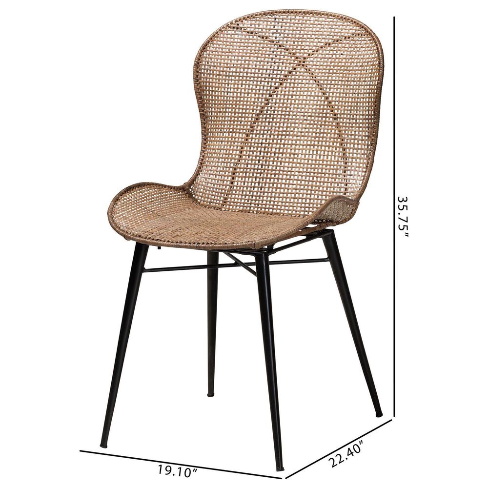 Baxton Studio Sabelle Side Chair in Black and Greywashed (Set of 2), , large