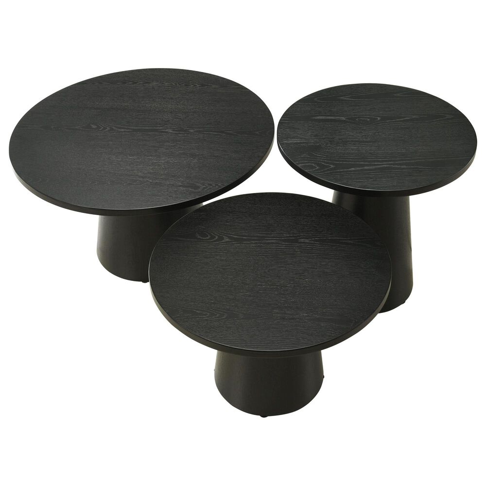 HOMLUX Jasper 3-Piece Occasional Table Set in Ebony Black, , large