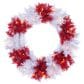 The Gerson Company 24" Pre-Lit Artificial Pine Christmas Wreath with Multicolor LED Lights in Red and White, , large