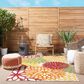 Nourison Aloha Tropical 5"3" x 7"5" Red and Multicolor Indoor/Outdoor Area Rug, , large