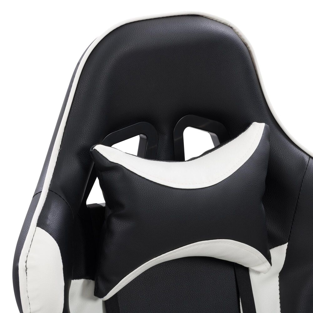 CorLiving Ravagers Gaming Chair in Black/White, , large