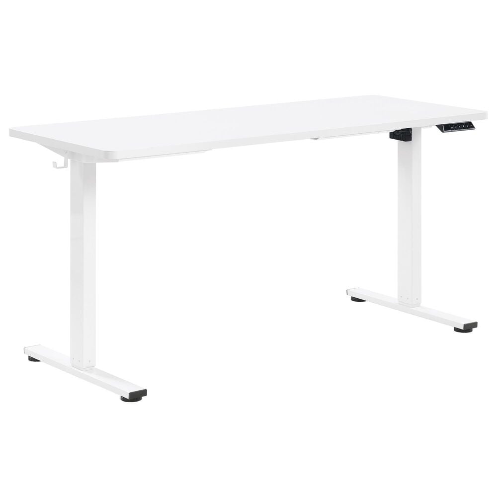OSP Home Primo 60" Electric Sit and Stand Desk in White, , large