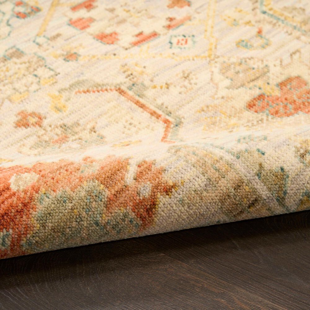 Nourison Antique Bloom Taupe and Multicolor 2'4" x 12' Runner, , large