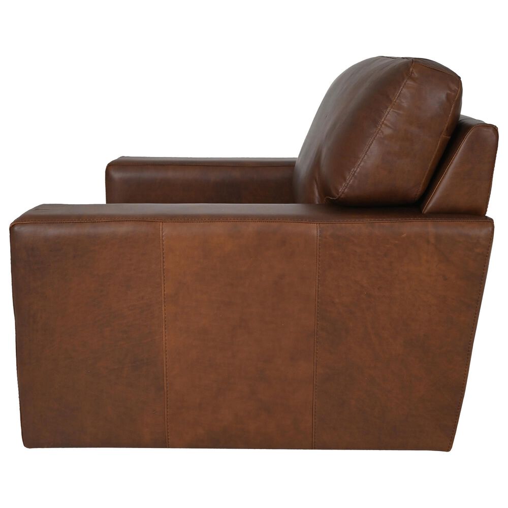 Bordeaux &amp; Co Leather Swivel Chair in Brown, , large