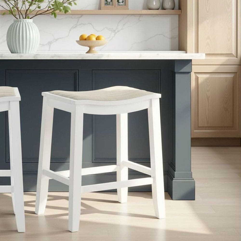 Armen Living Iyani Counter Height Stool in White, , large