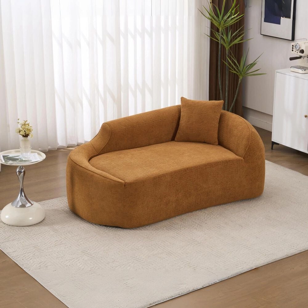 Hearth and Haven Chaise Lounge Chair in Orange, , large