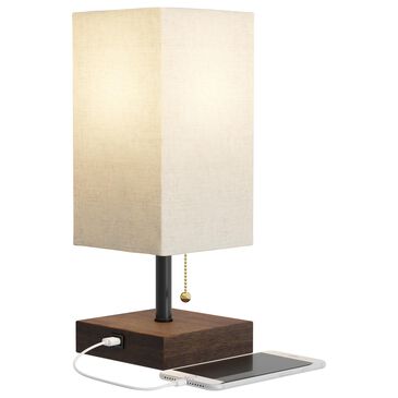 Timberlake LED Desk Lamp with USB Charging Port in Dark Brown, , large