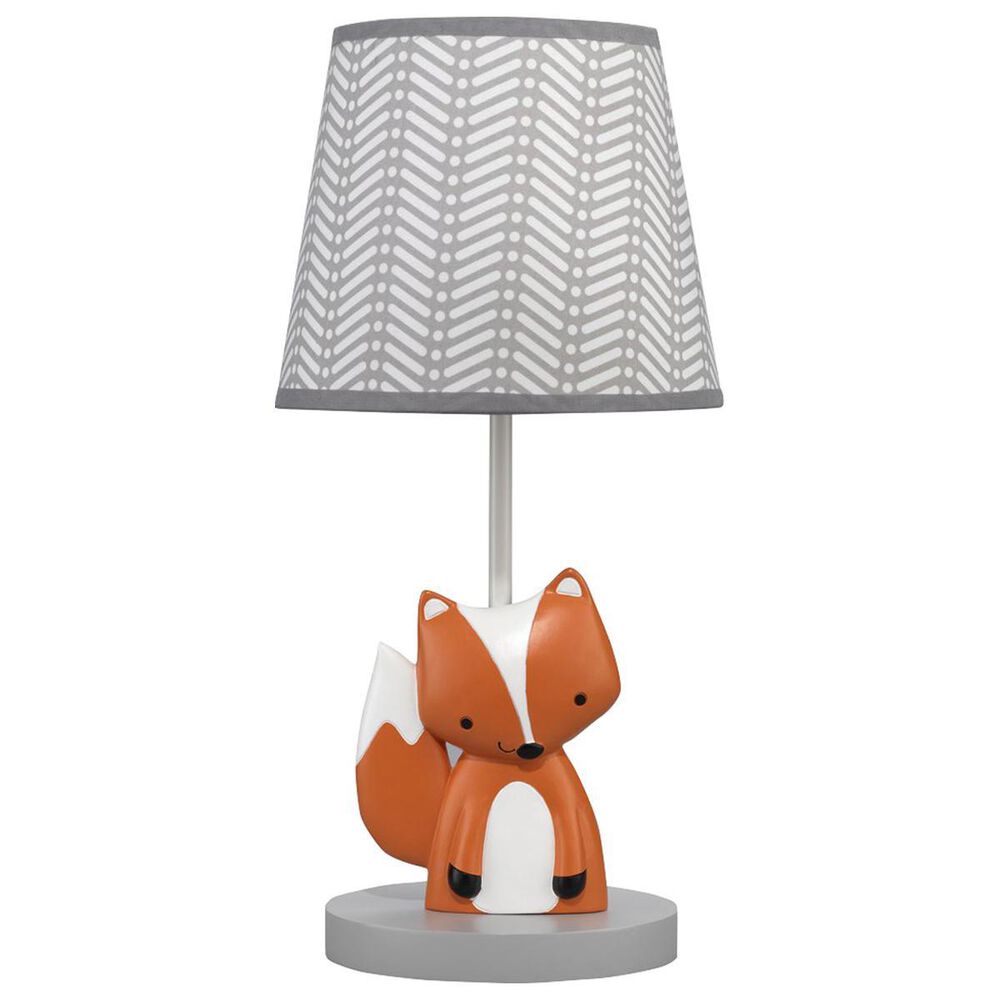 Lambs and Ivy Acorn Table Lamp in Gray, White and Orange, , large