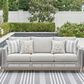 Ashley Seton Creek Stationary Patio Sofa in Gray, , large