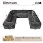 Noviland HOMLUX Modular Floor Sofa with Plush Corduroy, U-Shaped Sectional Couch with Chaise in Gray, , large