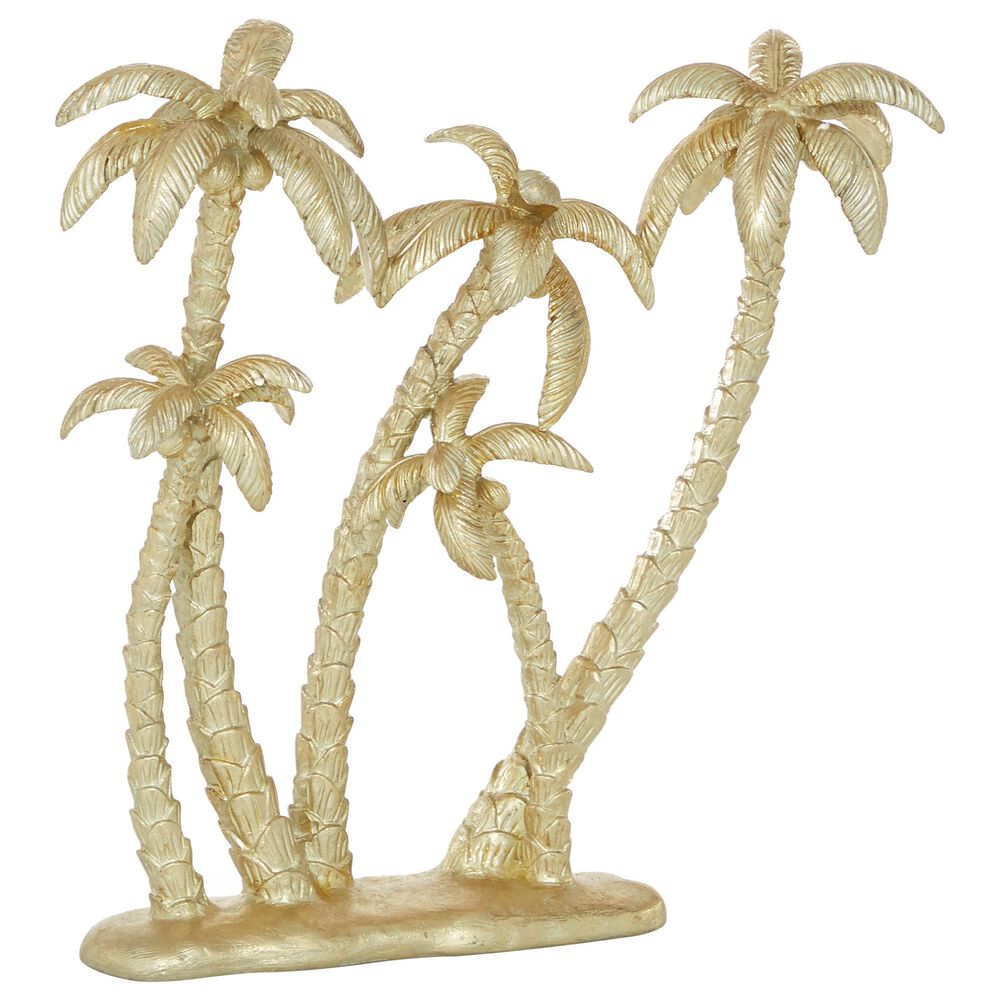 Maple and Jade Coconut Trees Sculpture in Gold, , large