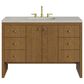 James Martin Hudson 48" Single Bathroom Vanity in Honey Oak with 3 cm Siberian Silestone Top, Rectangular Sink and FreePower Wireless Charger, , large