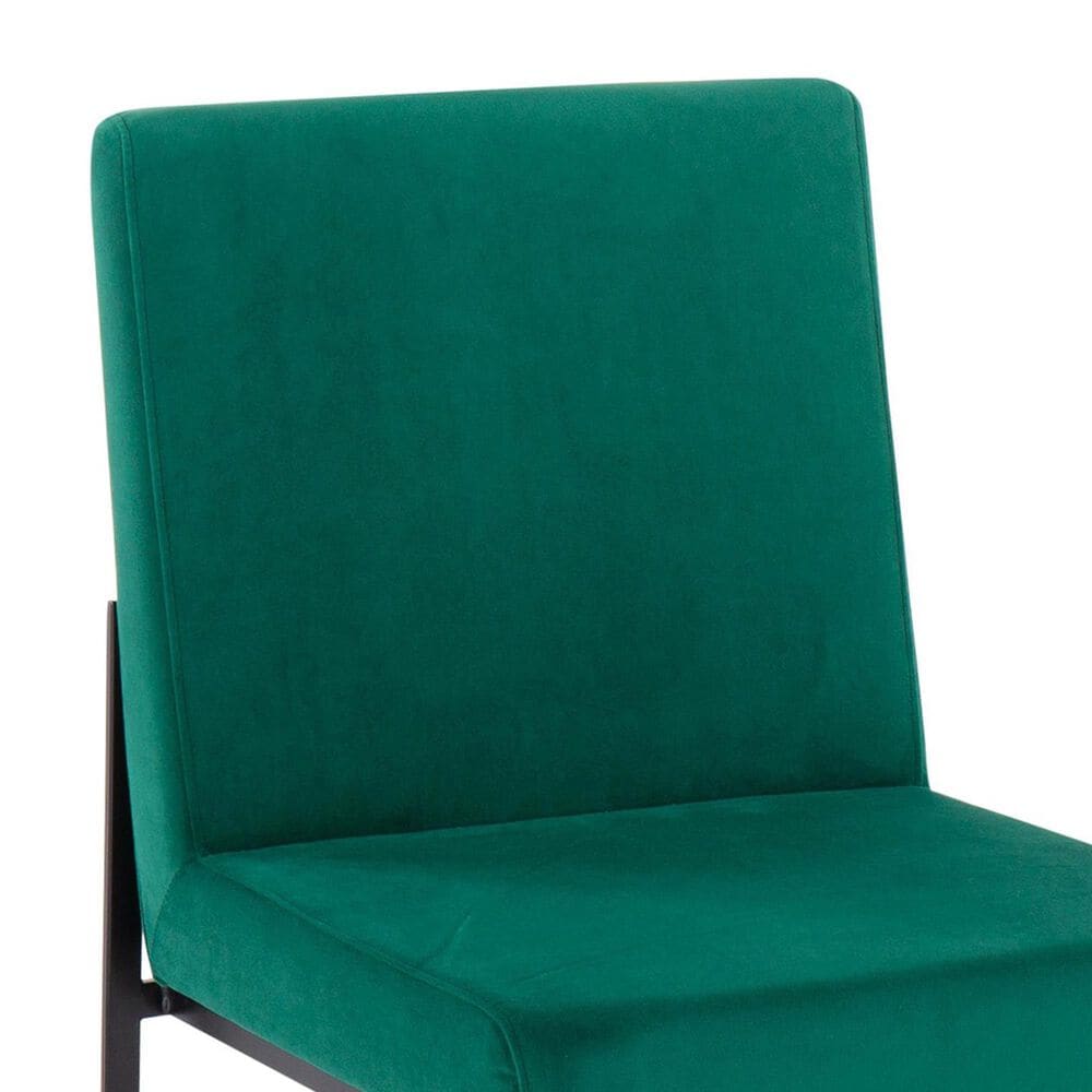 LumiSource Fuji Side Chair with Green Cushion in Black (Set of 2), , large