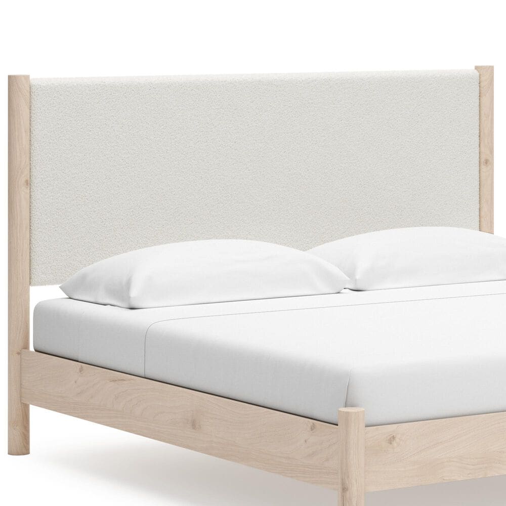 Ashley Cadmori King Upholstered Panel Headboard in Brown, , large