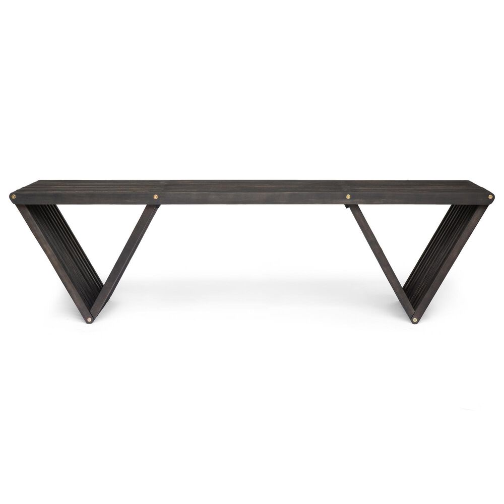 Hearth and Haven Metropol Patio Bench in Dark Grey, , large