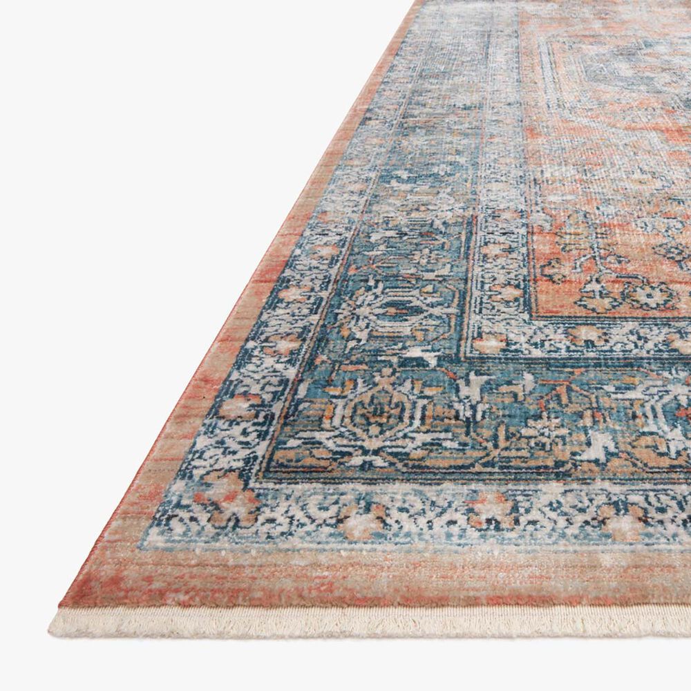 Magnolia Home Elise ELI-01 2&#39;8&quot; x 10&#39;6&quot; Coral and Blue Runner, , large