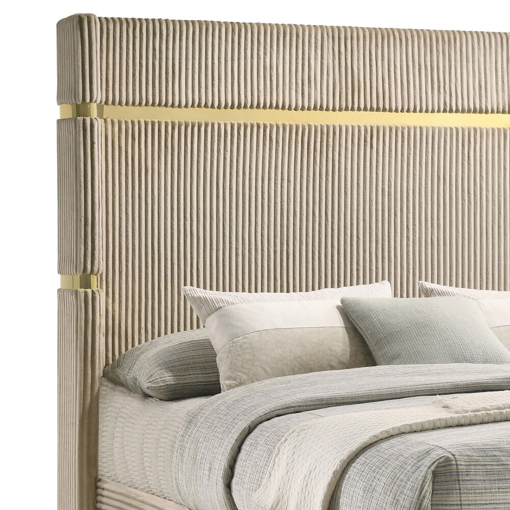 Pacific Landing Lucia 5-Piece King Bedroom Set in Beige, , large