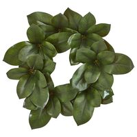 Nearly Natural Inc 22 in Magnolia Leaf Artificial Wreath
