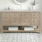 James Martin Vanities Breckenridge 60" Single Bathroom Vanity in Whitewashed Oak with 3 cm Victorian Silver Quartz Top and Rectangular Sink, , large