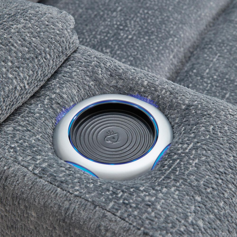 Ashley Forest Lake Power Reclining Loveseat in Steel, , large