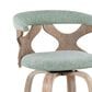 LumiSource Gardenia Swivel Fixed-Height Counter Stool with Seafoam Green Fabric Upholstery in Chrome and Whitewashed (Set of 2), , large