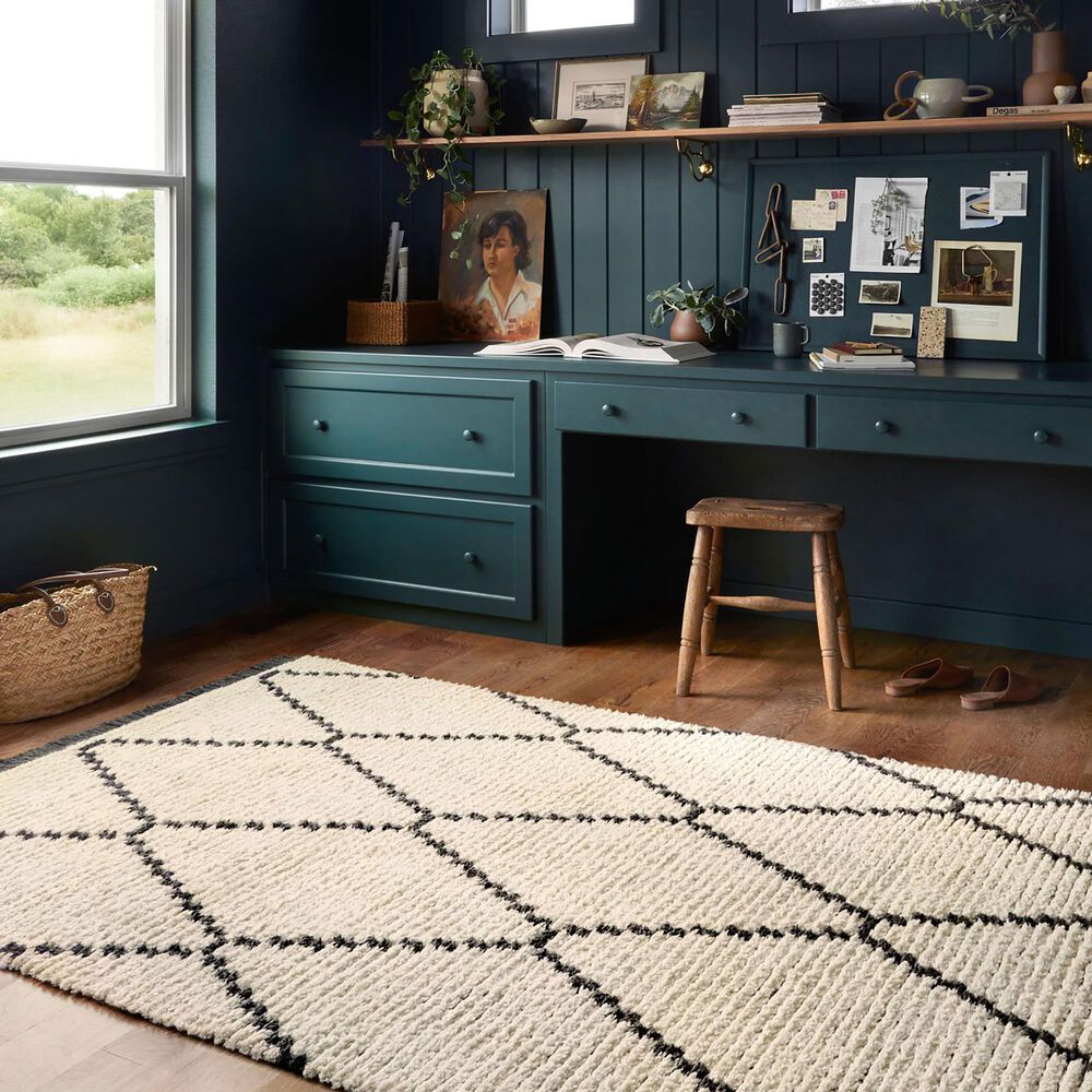 Chris Loves Julia x Loloi Alice ALI-04 5&#39;2&quot; x 7&#39;6&quot; Cream and Charcoal Area Rug, , large