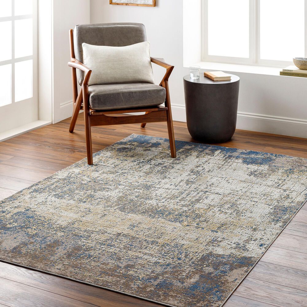 Surya Aisha 10&#39; x 14&#39; Light Blue, Medium Brown, Tan and Mustard Area Rug, , large