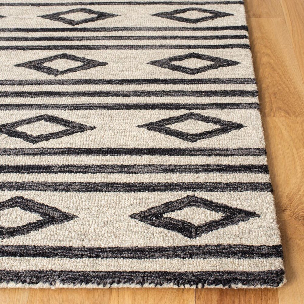 Safavieh Micro-Loop 2&#39;3&quot; x 7&#39; Ivory and Charcoal Runner, , large